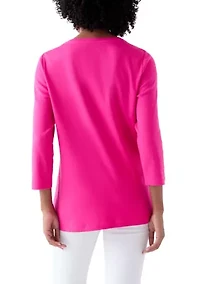 Women's 3/4 Sleeve V-Neck Top
