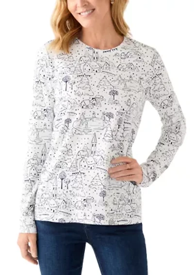 Women's Long Sleeve Printed Shirt