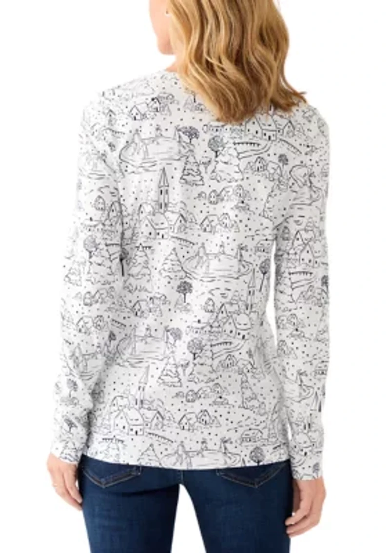 Women's Long Sleeve Printed Shirt