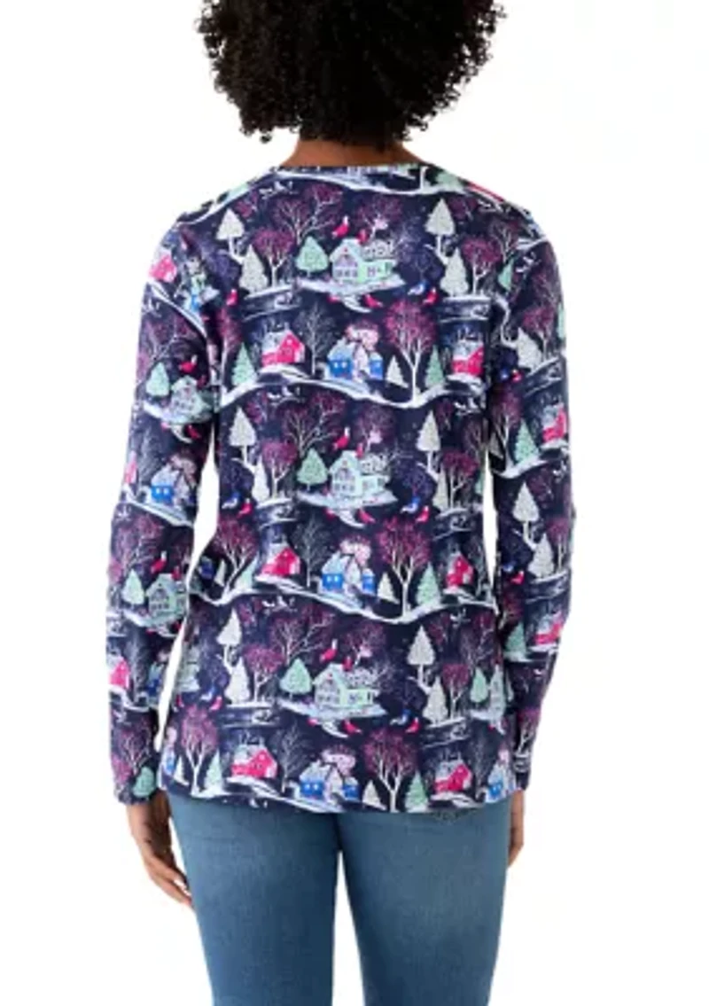 Women's Long Sleeve Printed Shirt