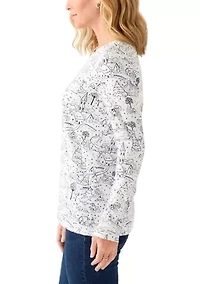 Women's Long Sleeve Printed Shirt