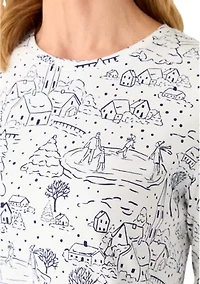 Women's Long Sleeve Printed Shirt