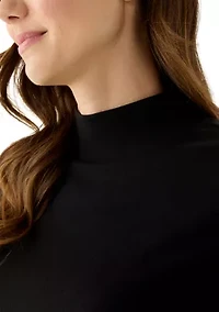 Women's Long Sleeve Mock Neck Knit Shirt