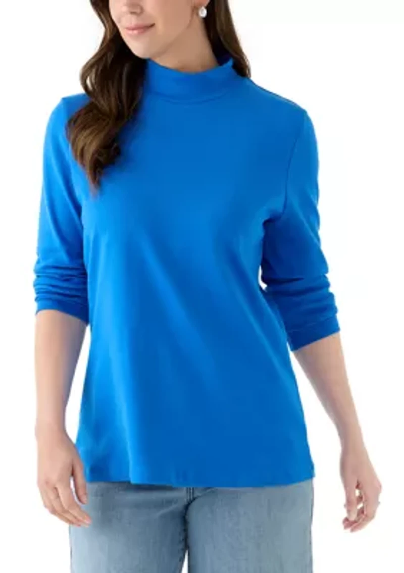 Women's Long Sleeve Mock Neck Top
