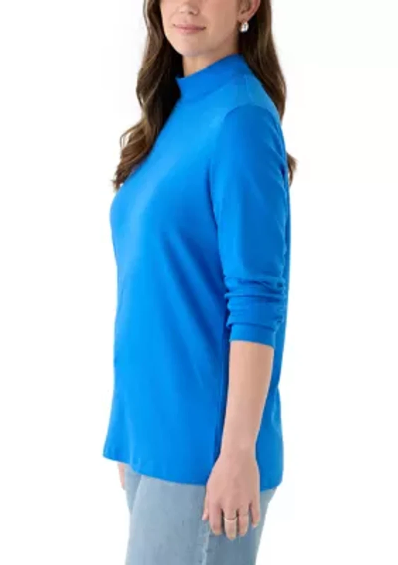 Women's Long Sleeve Mock Neck Top