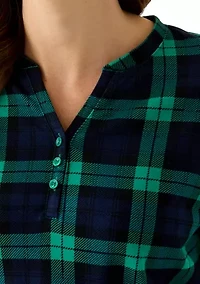 Women's 3/4 Henley Print Striped Top