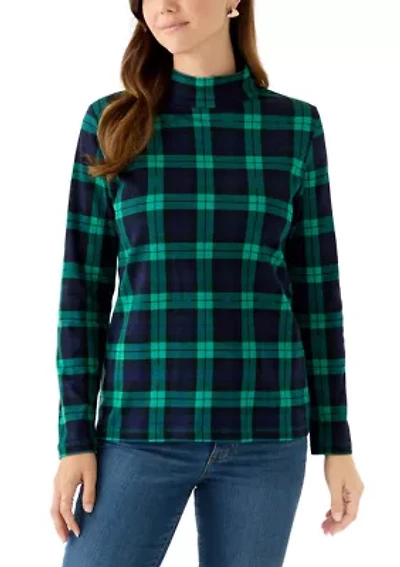 Women's Mock Neck Printed Top