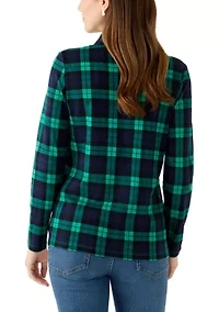 Women's Mock Neck Printed Top