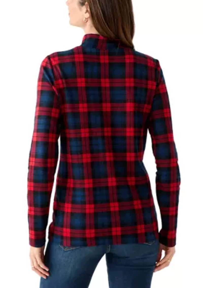 Women's Mock Neck Printed Top