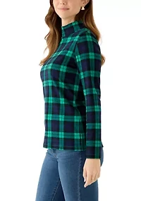 Women's Mock Neck Printed Top