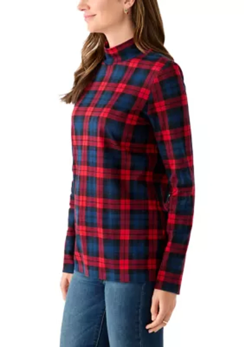 Women's Mock Neck Printed Top