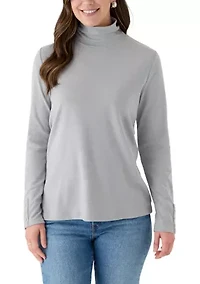Women's Long Sleeve Turtleneck Sweater with Trim Detail