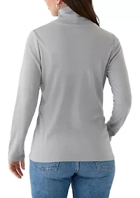 Women's Long Sleeve Turtleneck Sweater with Trim Detail