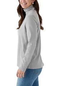 Women's Long Sleeve Turtleneck Sweater with Trim Detail