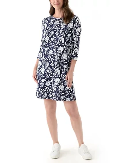 Women's 3/4 Sleeve Mega Printed Dress