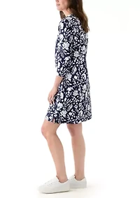 Women's 3/4 Sleeve Mega Printed Dress