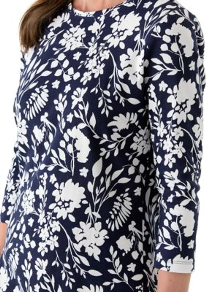 Women's 3/4 Sleeve Mega Printed Dress