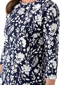Women's 3/4 Sleeve Mega Printed Dress