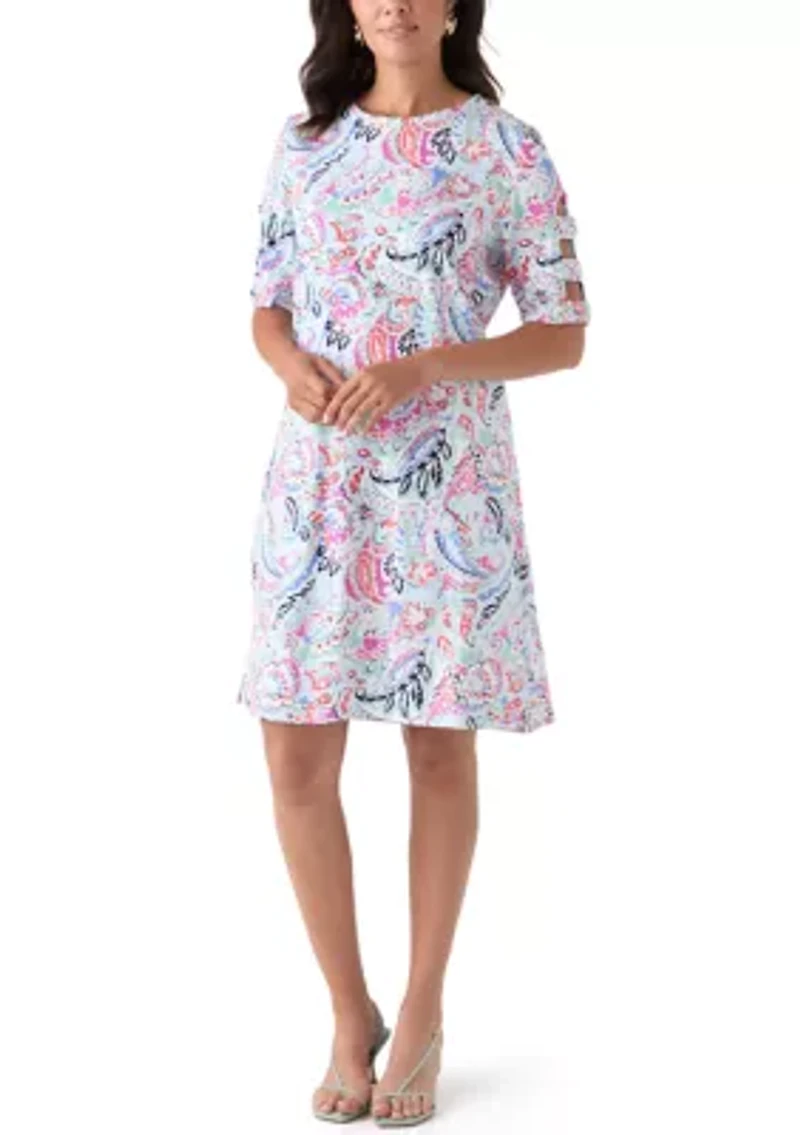 Women's Elbow Sleeve Printed Dress