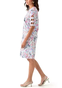 Women's Elbow Sleeve Printed Dress
