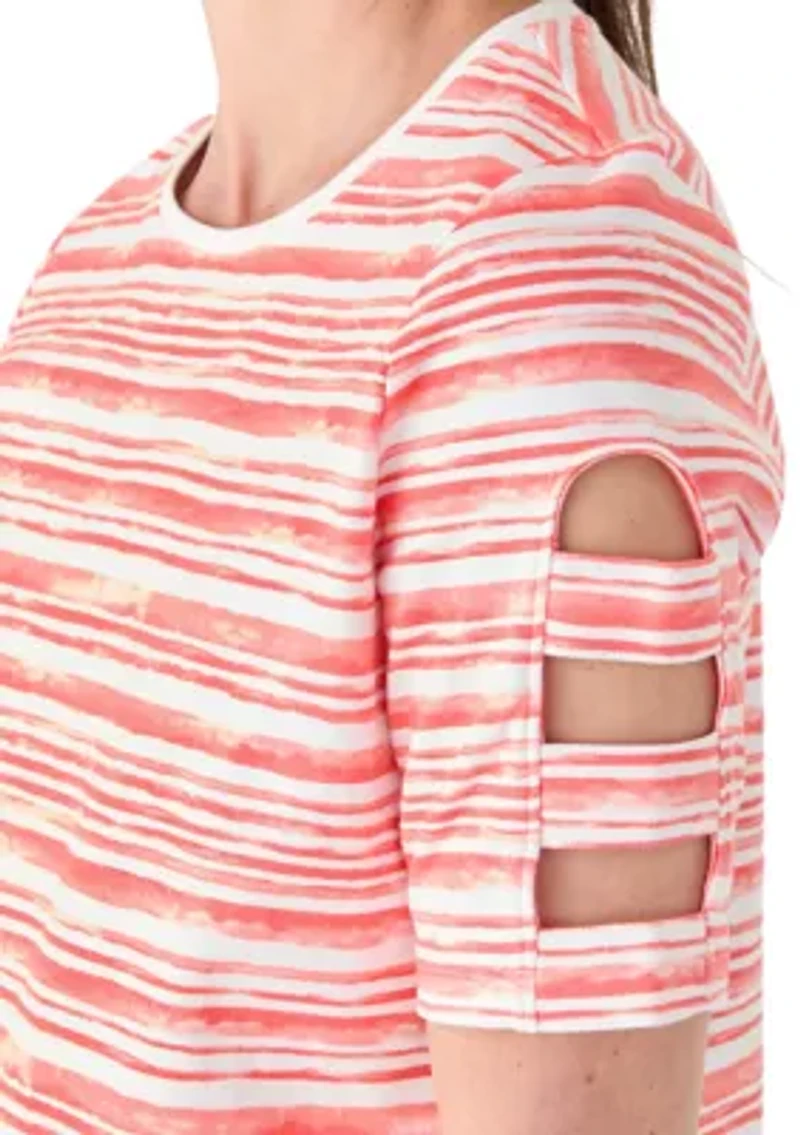 Women's Elbow Ladder Sleeve Printed Dress