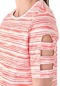 Women's Elbow Ladder Sleeve Printed Dress