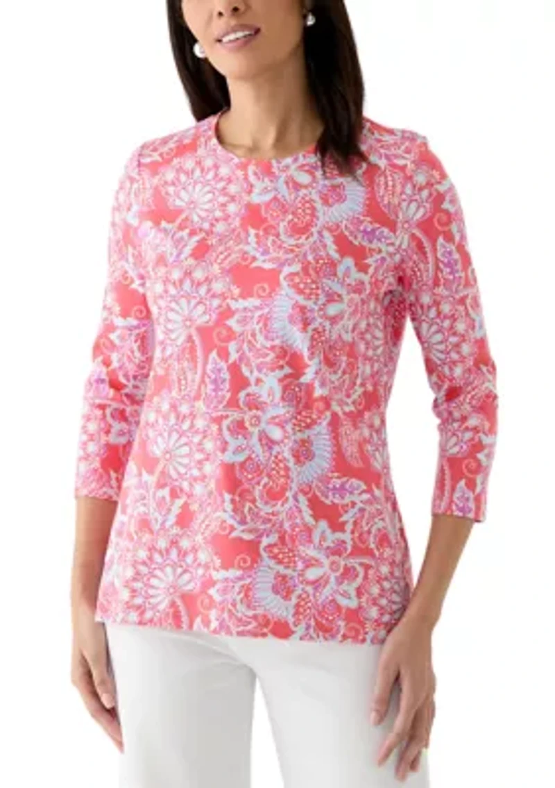 Women's 3/4 Sleeve Scenic Print T-Shirt