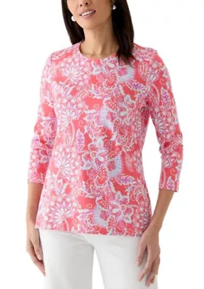 Women's 3/4 Sleeve Scenic Print T-Shirt