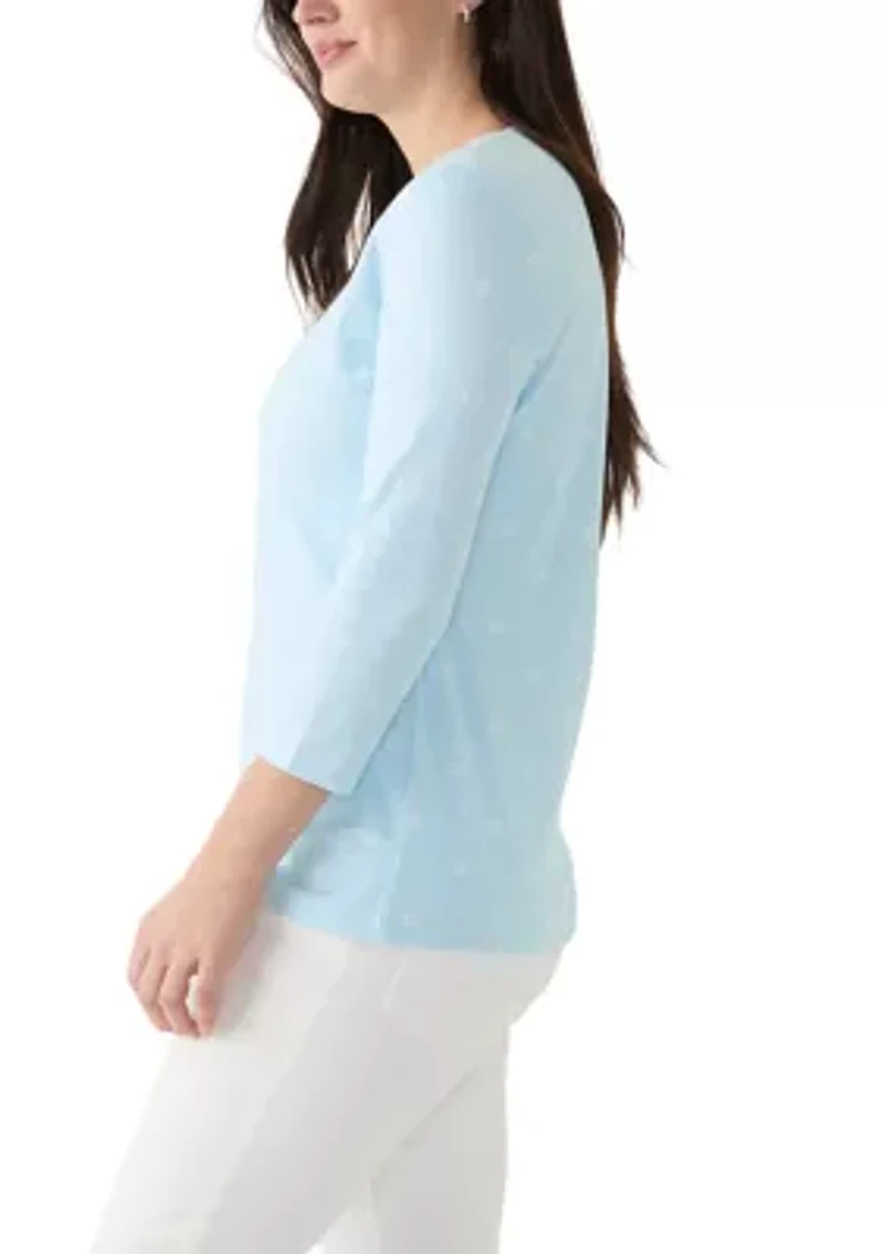 Women's 3/4 Sleeve Scenic Print T-Shirt