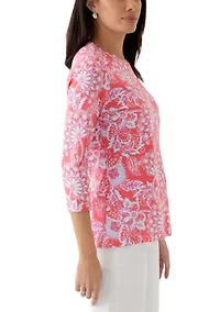 Women's 3/4 Sleeve Scenic Print T-Shirt