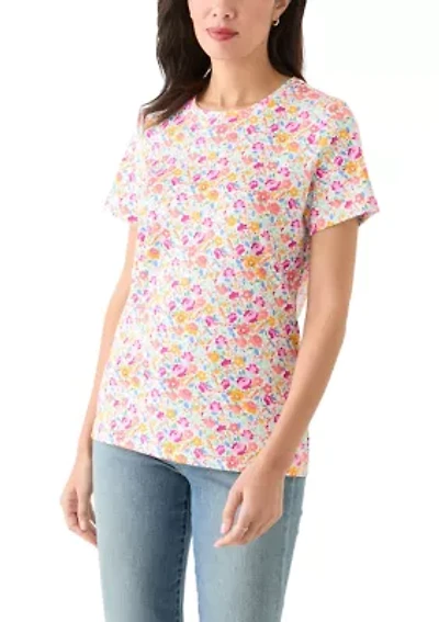 Women's Short Sleeve Crew Neck Printed T-Shirt