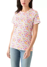Women's Short Sleeve Crew Neck Printed T-Shirt