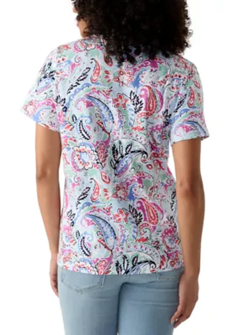 Women's Short Sleeve Crew Neck Printed T-Shirt