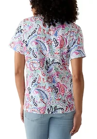 Women's Short Sleeve Crew Neck Printed T-Shirt