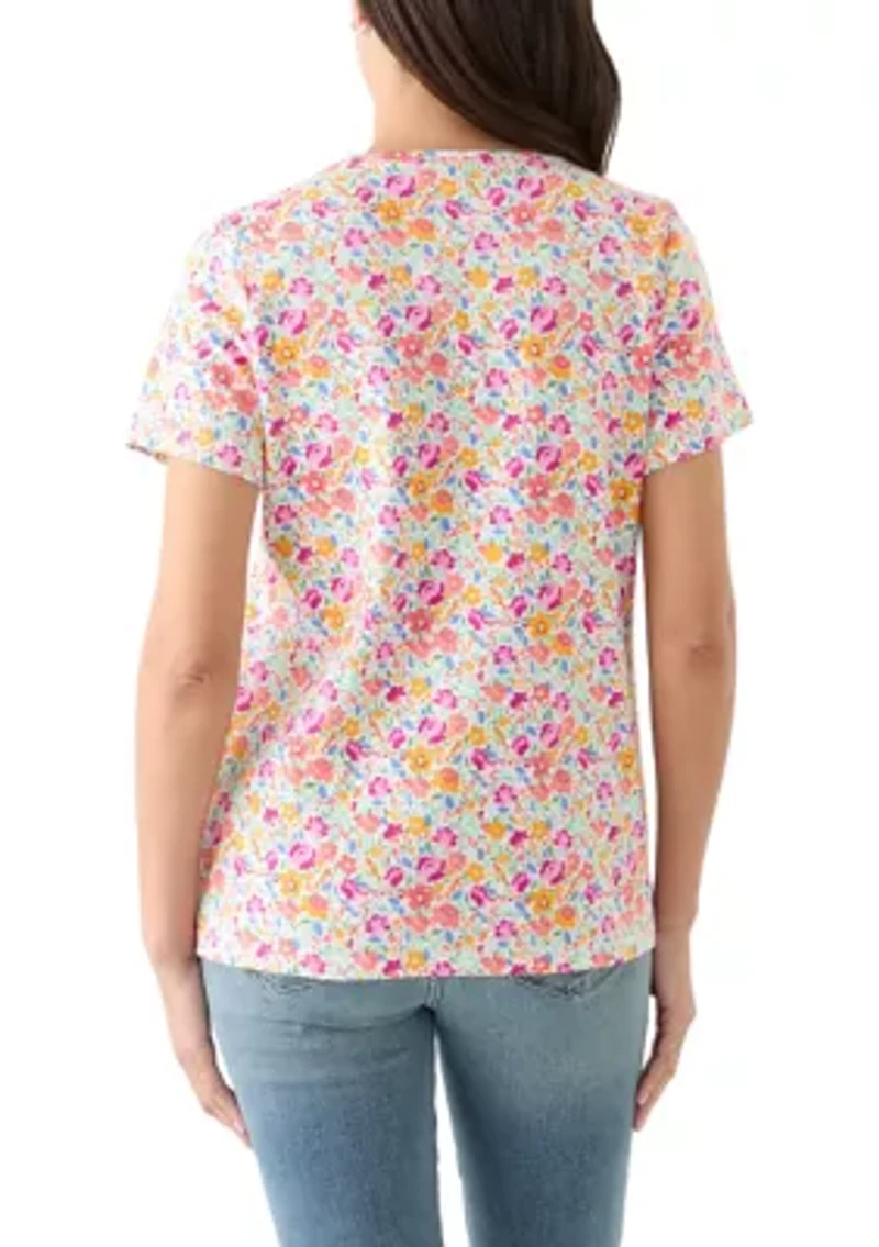Women's Short Sleeve Crew Neck Printed T-Shirt