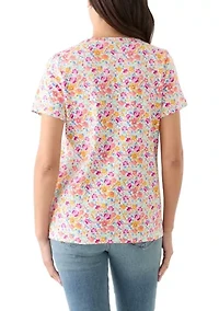 Women's Short Sleeve Crew Neck Printed T-Shirt