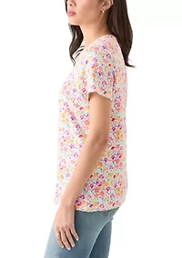 Women's Short Sleeve Crew Neck Printed T-Shirt
