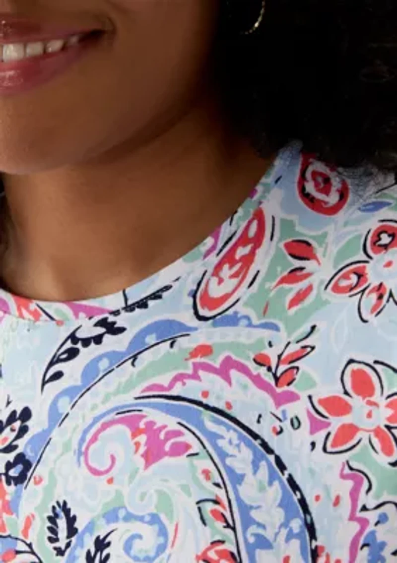 Women's Short Sleeve Crew Neck Printed T-Shirt