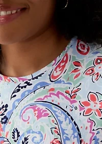 Women's Short Sleeve Crew Neck Printed T-Shirt