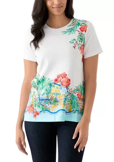 Women's Short Sleeve Placement Print T-Shirt
