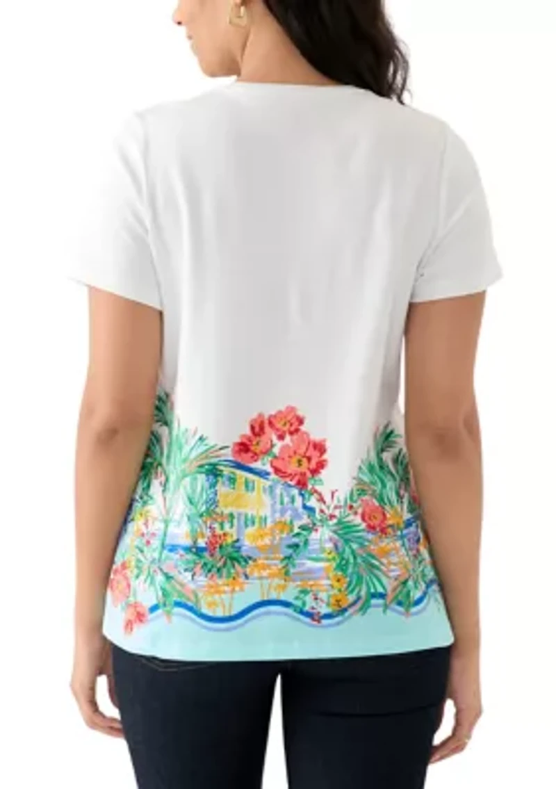 Women's Short Sleeve Placement Print T-Shirt