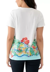 Women's Short Sleeve Placement Print T-Shirt