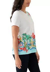 Women's Short Sleeve Placement Print T-Shirt