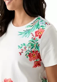 Women's Short Sleeve Placement Print T-Shirt