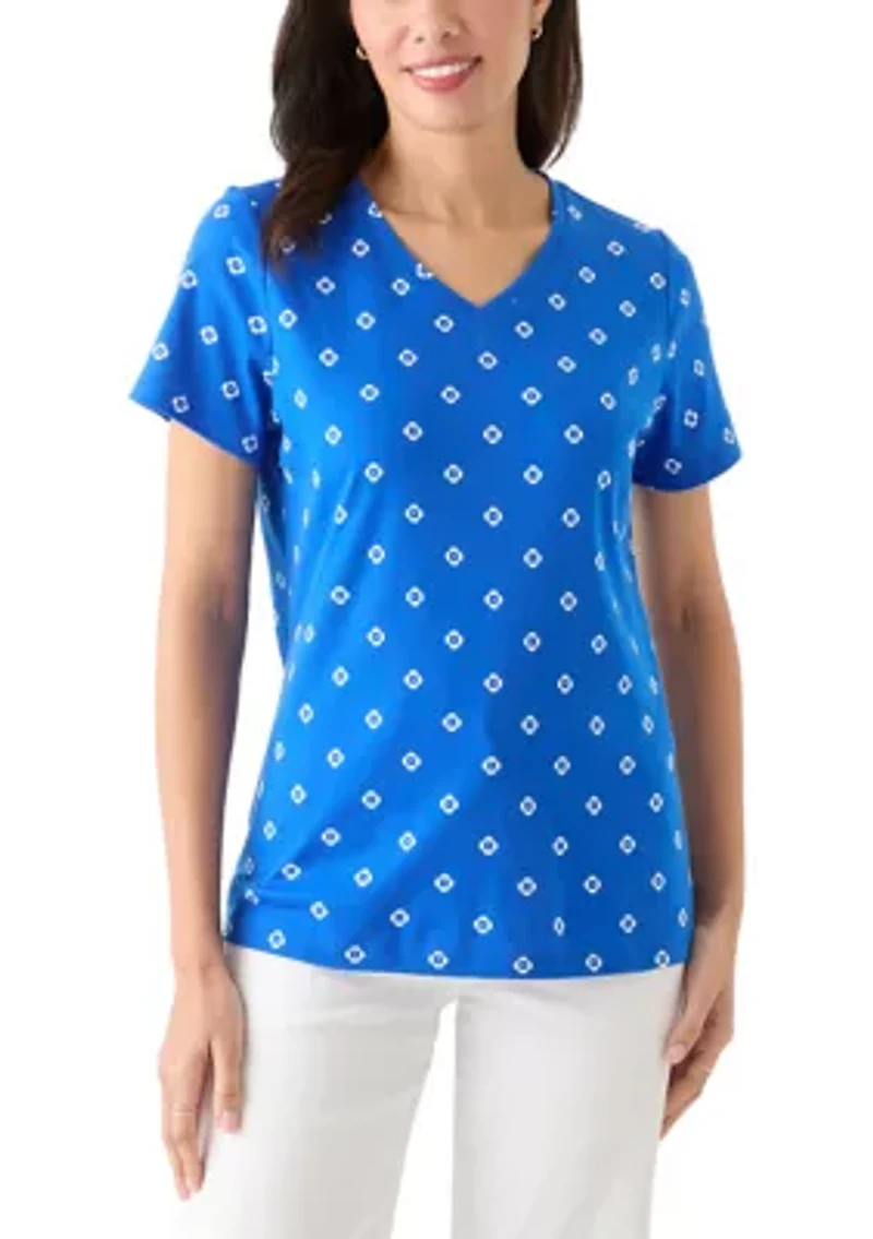Women's Printed V-Neck Top