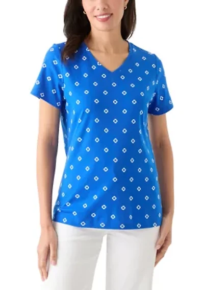 Women's Printed V-Neck Top