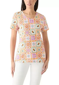 Women's Printed V-Neck Top