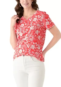 Women's Printed V-Neck Top