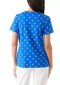 Women's Printed V-Neck Top