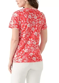 Women's Printed V-Neck Top